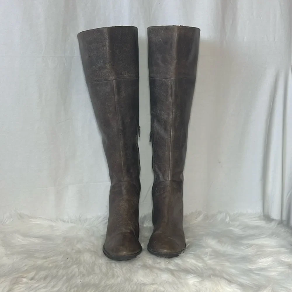 Vince Camuto Pedra Grey‎ Leather Over The Knee Riding Boots Sz 9